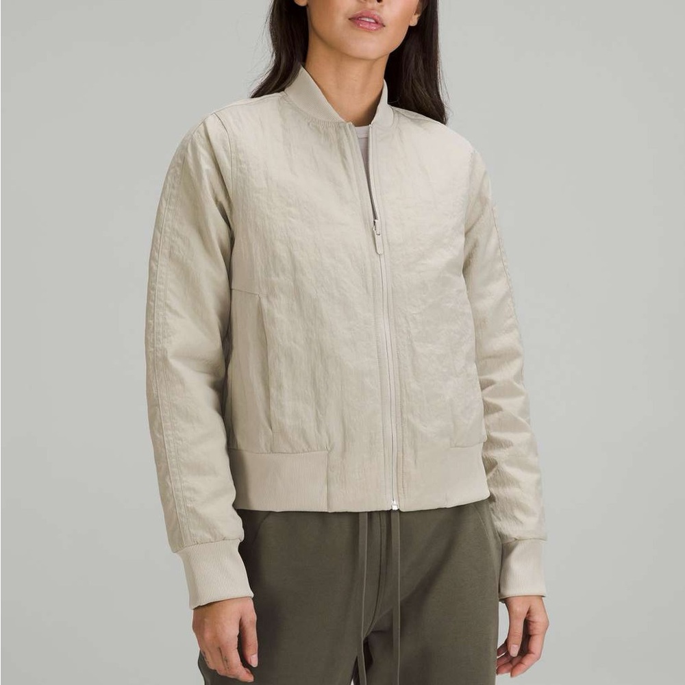 Lululemon Non-Stop Bomber Jacket Reversible in Raw Linen